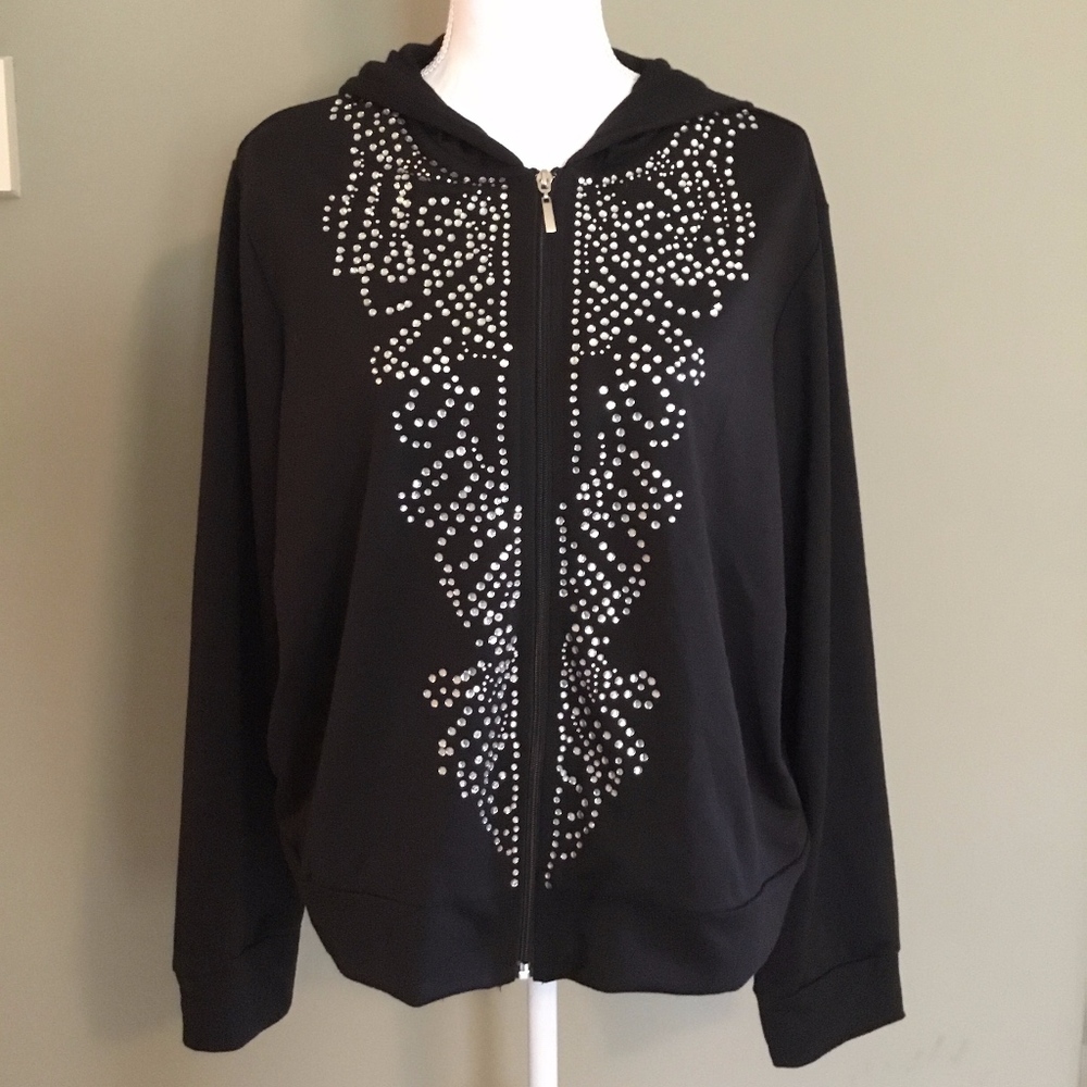 Glitterscape. French Terry Knit Embellished Jacket